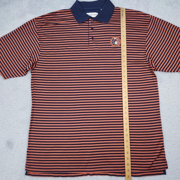 Vintage U.S. Open Pinehurst No.2 Polo Shirt Mens Large Navy Orange Tehama 2005 - Picture 10 of 16